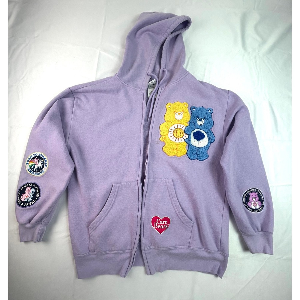 Care Bears Lilac Zip Up Hoodie Purple Patch Sweatshirt Small